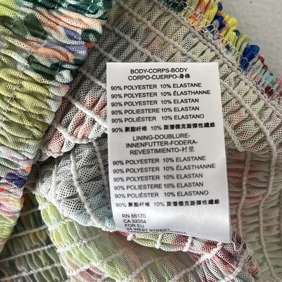 🎈NWT Anthropologie Sz M  puff sleeveless floral see thr multicolor blouse top - Picture 11 of 11